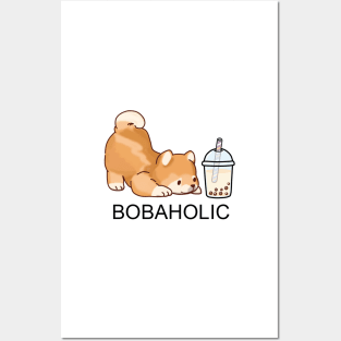 Cute Little Bobaholic Shiba! Posters and Art